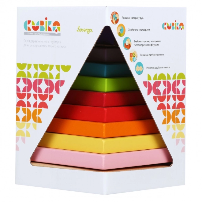 CUBIKA 13357 Pyramide colorée - casse-tête en bois 9 pièces