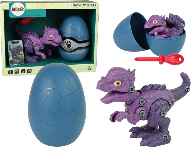 Kit de construction dinosaure STYGIMOLOCH avec œuf et tournevis – violet