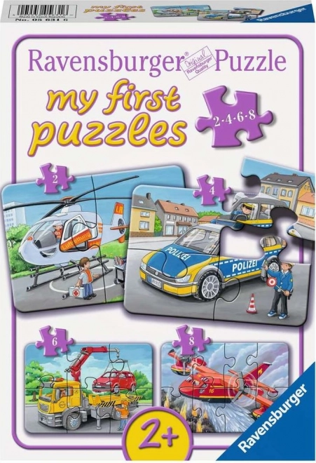 Ravensburger Mon premier puzzle – véhicules d’intervention 4 en 1 (2–8 pièces)