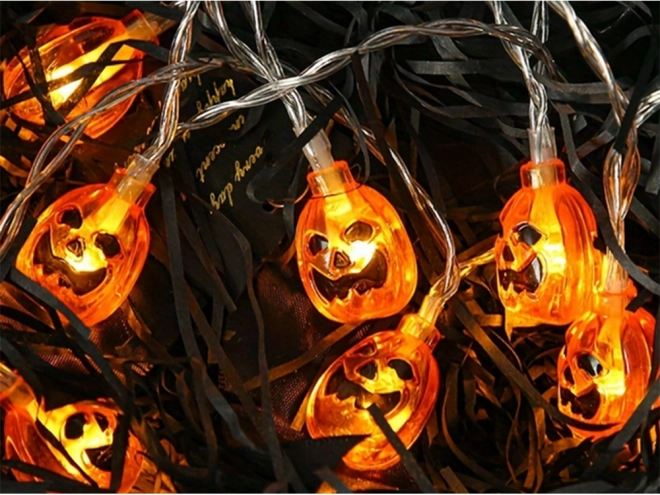 Guirlande suspendue LED citrouille pour Halloween