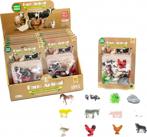 Ensemble de figurines Animaux de la ferme 12 pcs