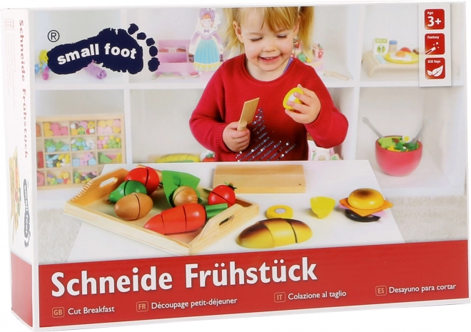 Petit pied Nourriture en bois à découper pour le petit-déjeuner