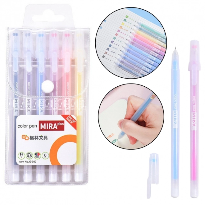 Set de stylos gel aux couleurs intenses, 12 pcs