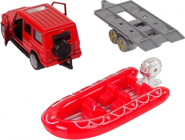 Bateau pneumatique avec remorque