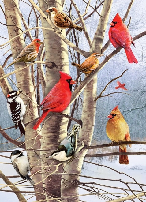 Puzzle Oiseaux en hiver 1000 pièces