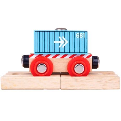 Bigjigs Rail Wagon conteneur bleu