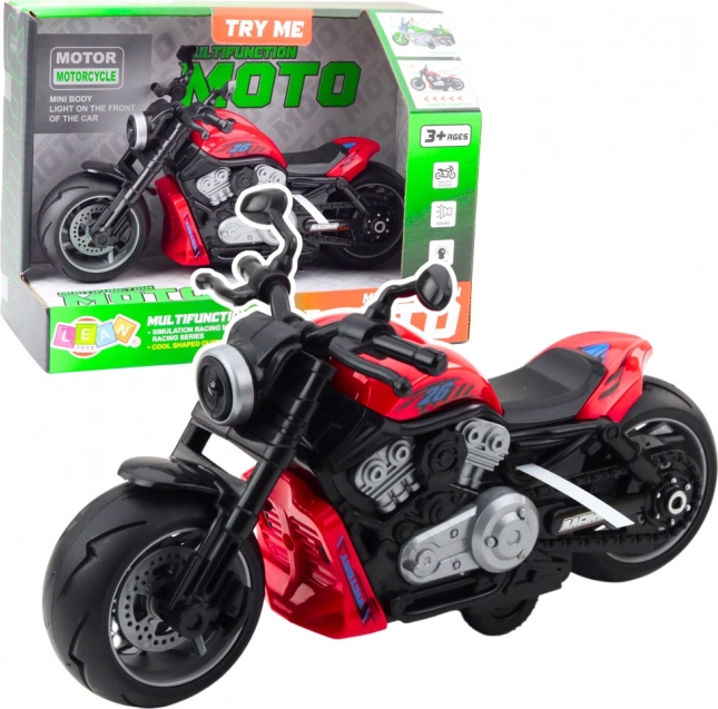 Moto jouet rouge avec effets lumineux et sonores