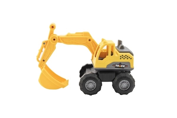Engin de construction en plastique 18-20cm mix des types en roue libre dans un filet