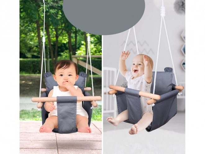 Balançoire pour enfants avec siège en bois