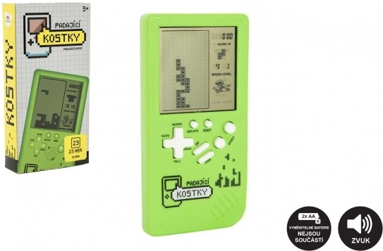 Jeu électronique Chute de dés casse-tête en plastique 7×14 cm à piles avec son – Vert
