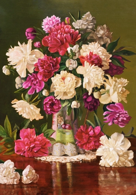 Puzzle 500 pièces Belles pivoines dans un vase