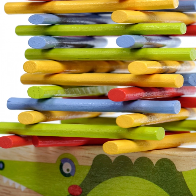 Jeu d'Équilibre en Bois Crocodile