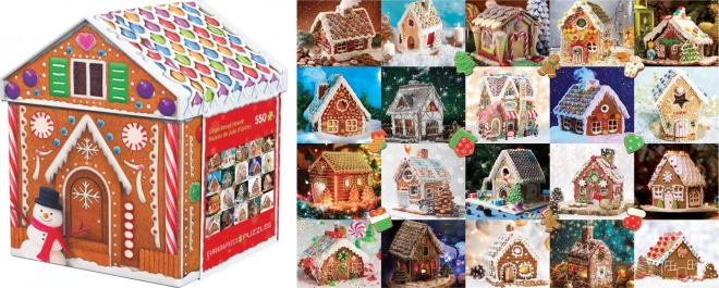 Puzzle EUROGRAPHICS dans une boîte en fer-blanc Maison en pain d'épice 550 pièces