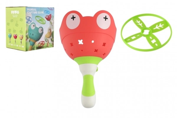 Disque volant 6pcs grenouille plastique 22cm + lanceur en boîte 14x15x11cm