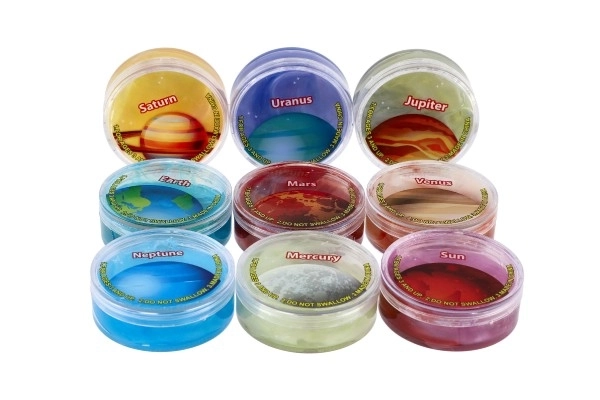 Sliz - masse de la planète système solaire 7cm assortiment de couleurs
