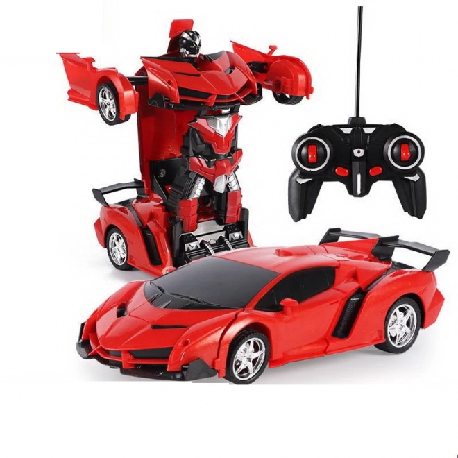 Auto Robot 2 en 1 Pilote R/C Lumière Son Drift – Rouge