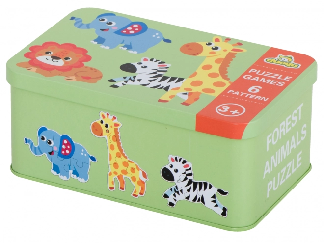 Puzzle dans une boîte en métal Safari animaux - 25 pièces