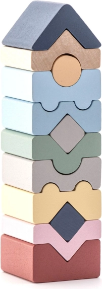 Cubika tour pastel XI – puzzle en bois 12 pièces