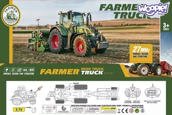 Tracteur avec remorque télécommandée 1:24