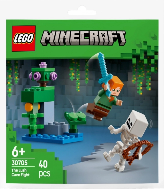 Cubes Minecraft Combat dans la caverne luxuriante