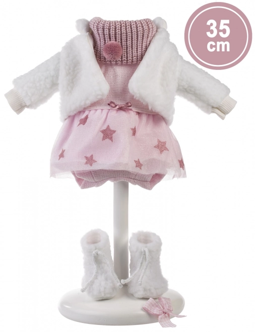 Llorens 535S SARA - poupée réaliste avec corps en tissu souple - 35 cm