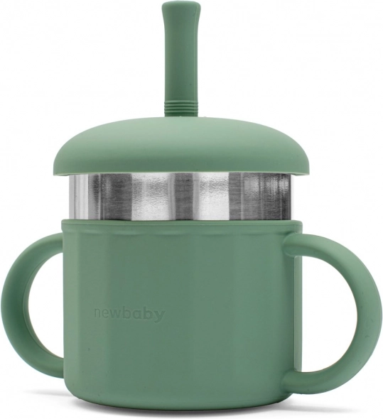 Tasse en silicone 2en1 New Baby verte
