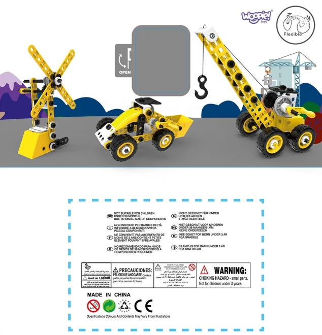 Woopie Véhicules de Construction 8v1 Jeu de Construction Blocs