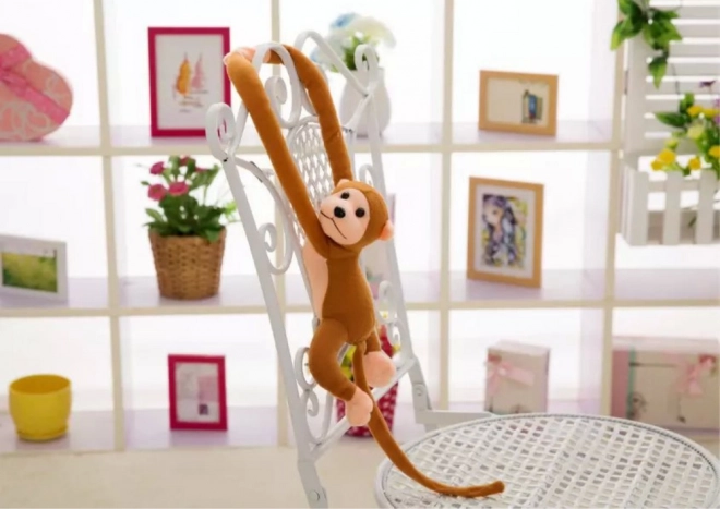 Mascotte en peluche singe avec son brun foncé 80 cm
