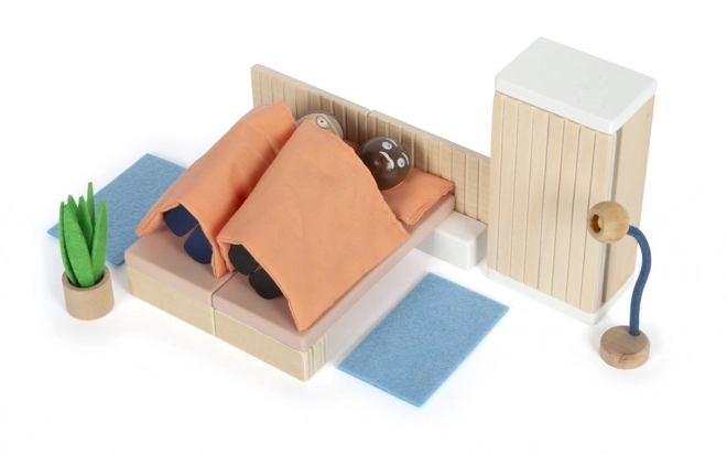 Petit pied Meubles pour maison de poupée Chambre à coucher