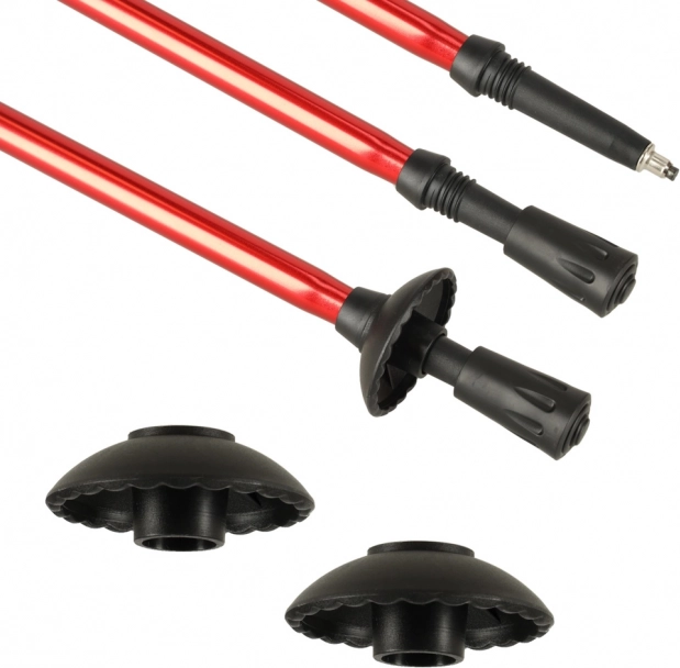 Bâtons de randonnée pliables pour Nordic Walking 2 pièces rouges