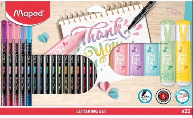 Ensemble de lettrage Maped 22 pièces