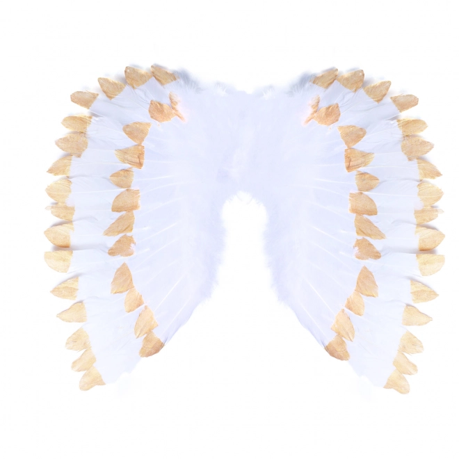 Ailes d'ange avec plumes blanc-doré