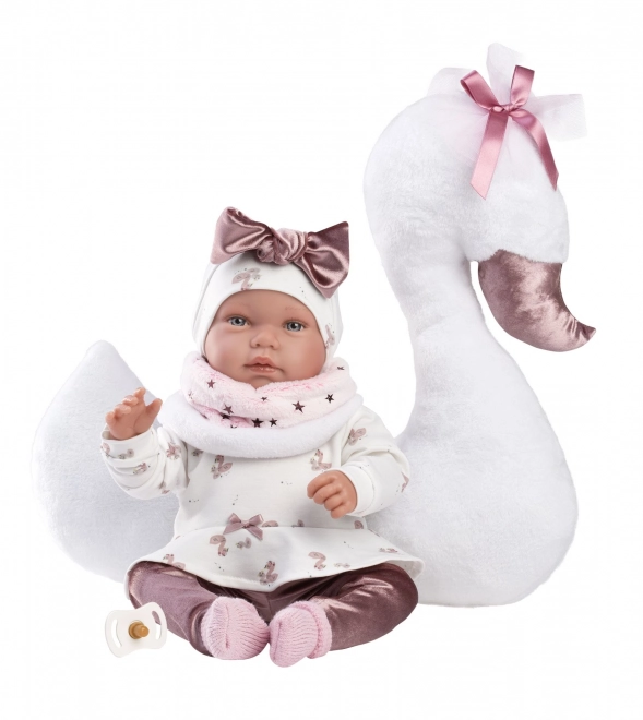 Llorens 84456 NOUVEAU-NÉ - poupée réaliste bébé avec sons et corps en tissu doux - 44 cm