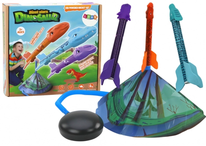 Jeu de Lancement de Fusée Dinosaure Forêt Pompe Colorée