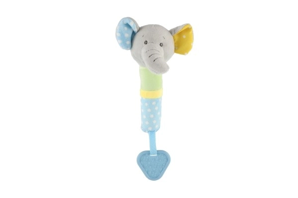 Jouet de dentition/hochet éléphant en peluche 23cm en sachet sur carte 0+