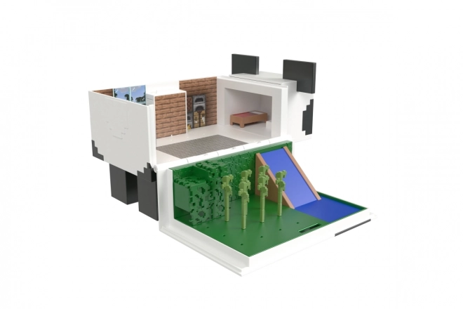 Ensemble de figurines Maison de jeu Minecraft avec panda + 2 figurines