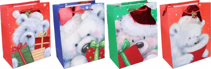 Sac cadeau de Noël taille L 32 × 41,5 × 12 cm