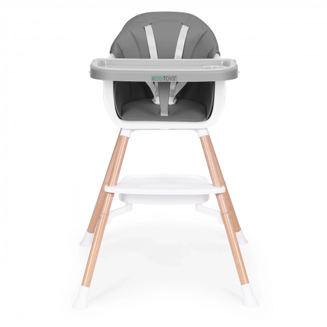 Chaise haute pour enfants 2 en 1 grise ECOTOYS