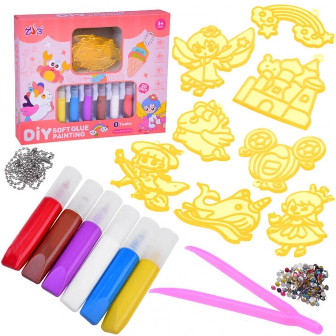 Kit créatif pour fabriquer des porte-clés DIY Modèles Couleurs ZA5208