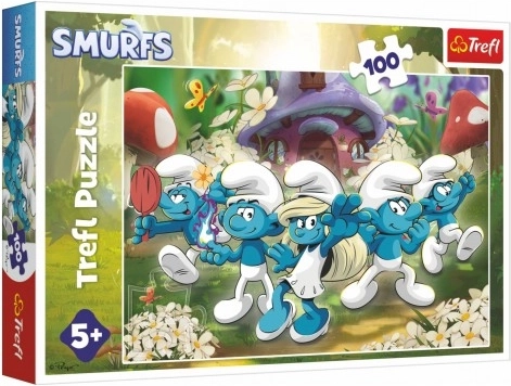 Puzzle Rencontre avec les Schtroumpfs 100 pièces