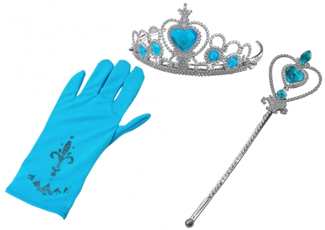 Ensemble d'accessoires de princesse Baguette de princesse Gants Couronne Reine des neiges