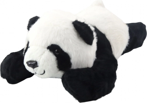 Panda en peluche allongée 30 cm noir et blanc