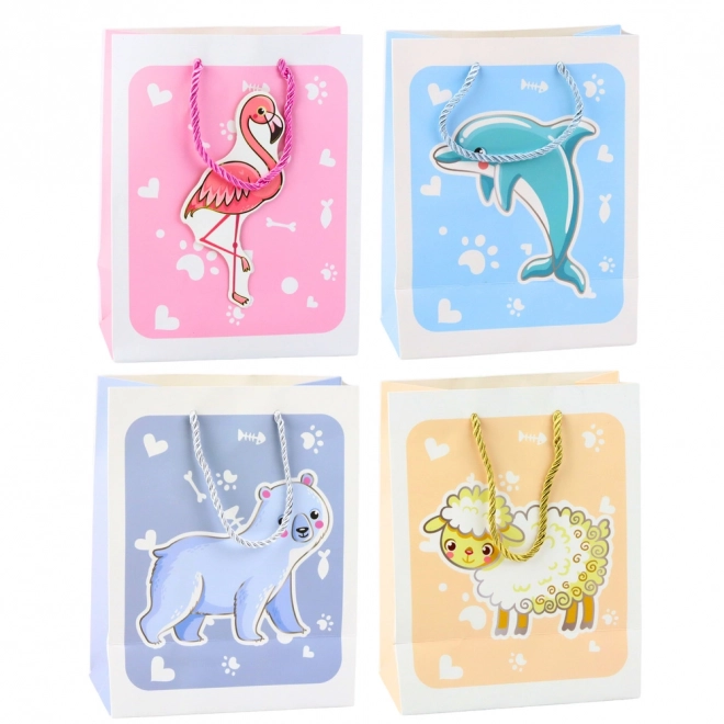 Sac cadeau animaux 3D pastel
