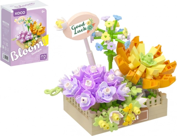 Kit de construction KOCO composition florale avec succulentes, 295 pièces