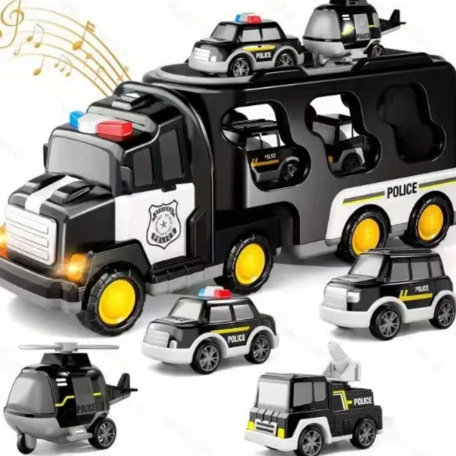Camion de remorquage policier Woopie avec un ensemble de 5 véhicules