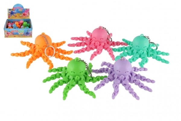 Pendentif pieuvre en plastique 9cm avec lumière, 6 couleurs 24pcs en boîte
