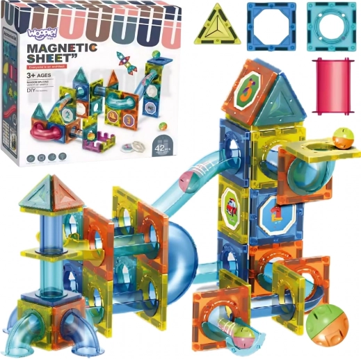 Woopie construction magnétique 3D – circuit à billes, 42 pièces