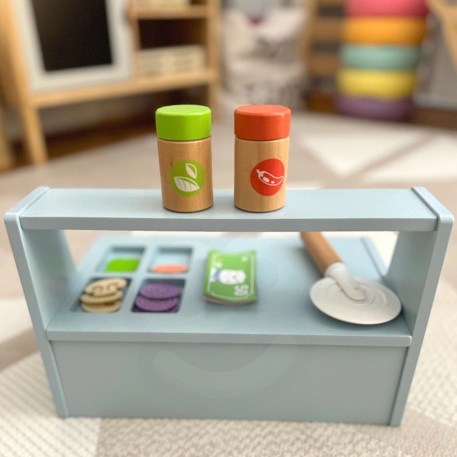 Ensemble de pizza en bois Tooky Toy avec accessoires