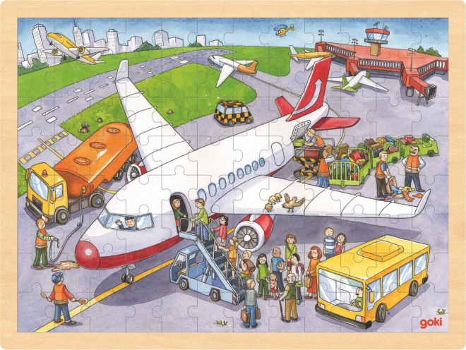 Puzzle en bois À l’aéroport 96 pièces