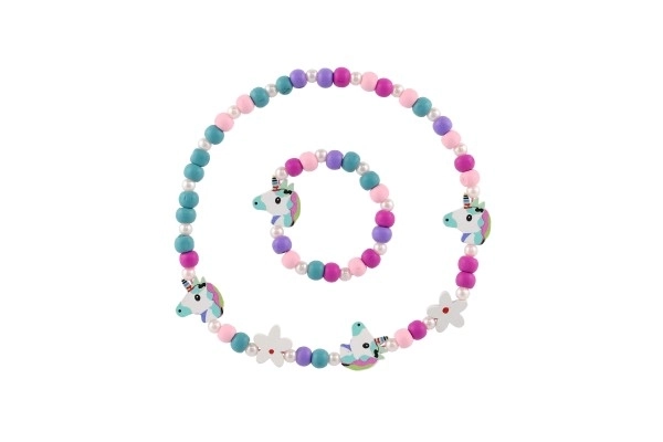 Collier et bracelet avec perles Licorne